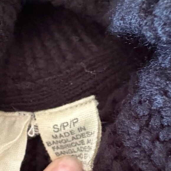 Ripe Black and Gray Cable Knit Turtleneck Sweater - Picture 6 of 7